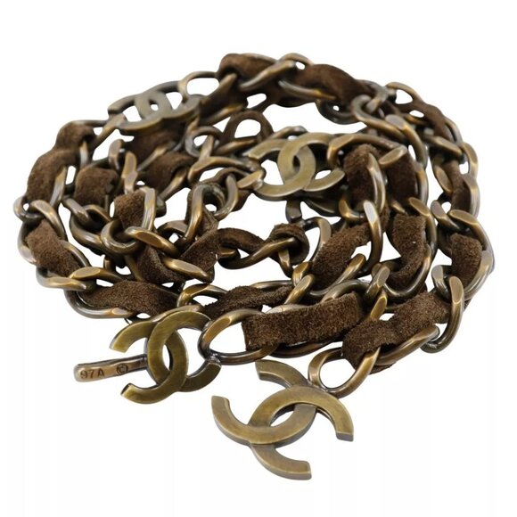 CHANEL Chain belt belt A07928Y02269 Vintage processing COCO Mark MARRON Br... - Picture 2 of 12